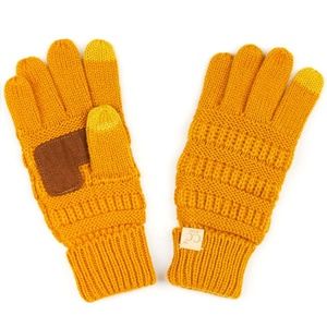 C.C Kids Cable Knit Anti-Slip Touchscreen Gloves